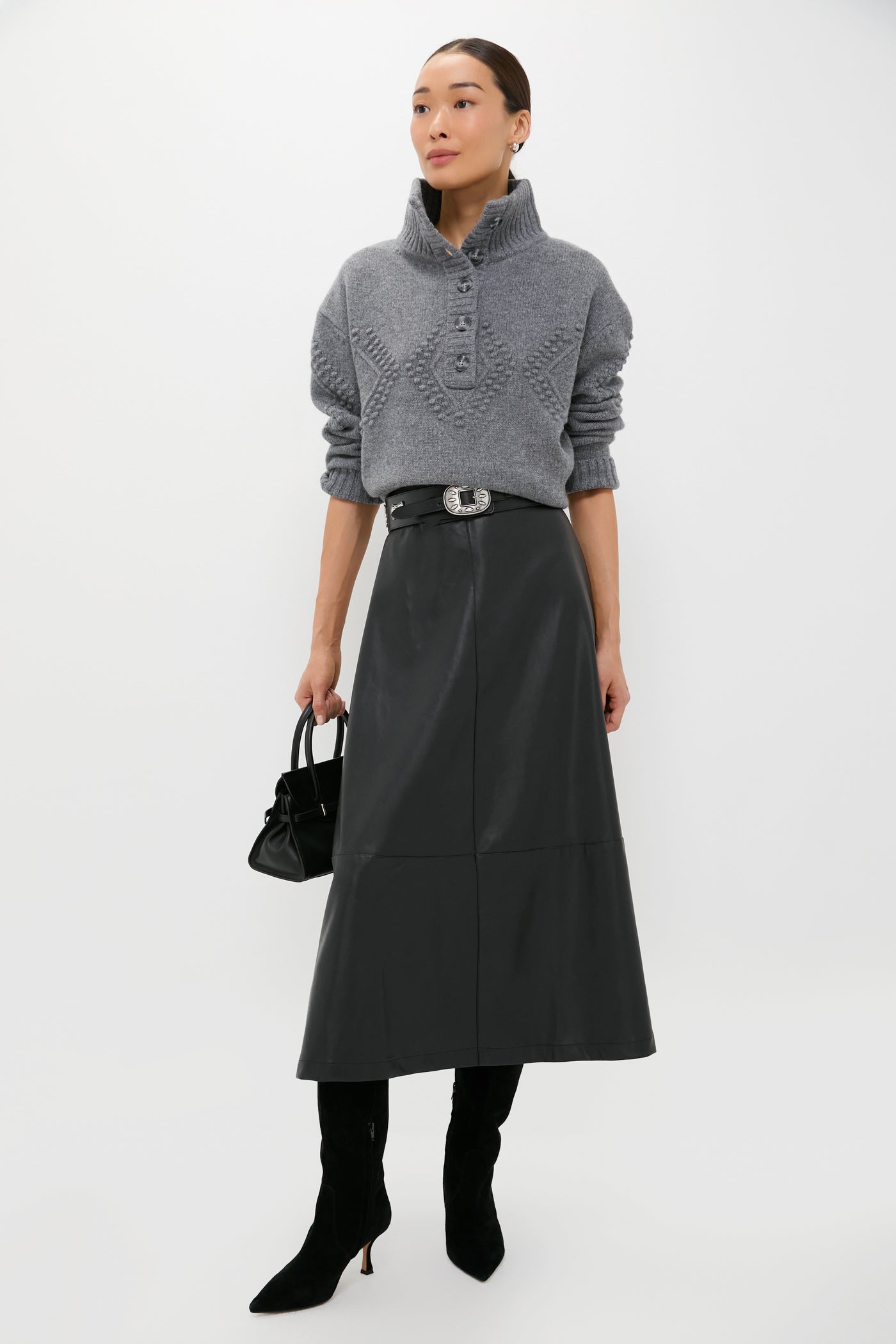 Black River Small Suede Top Handle Bag
