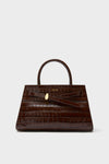 Chestnut Croc Embossed Veronica Beard Dash Bag