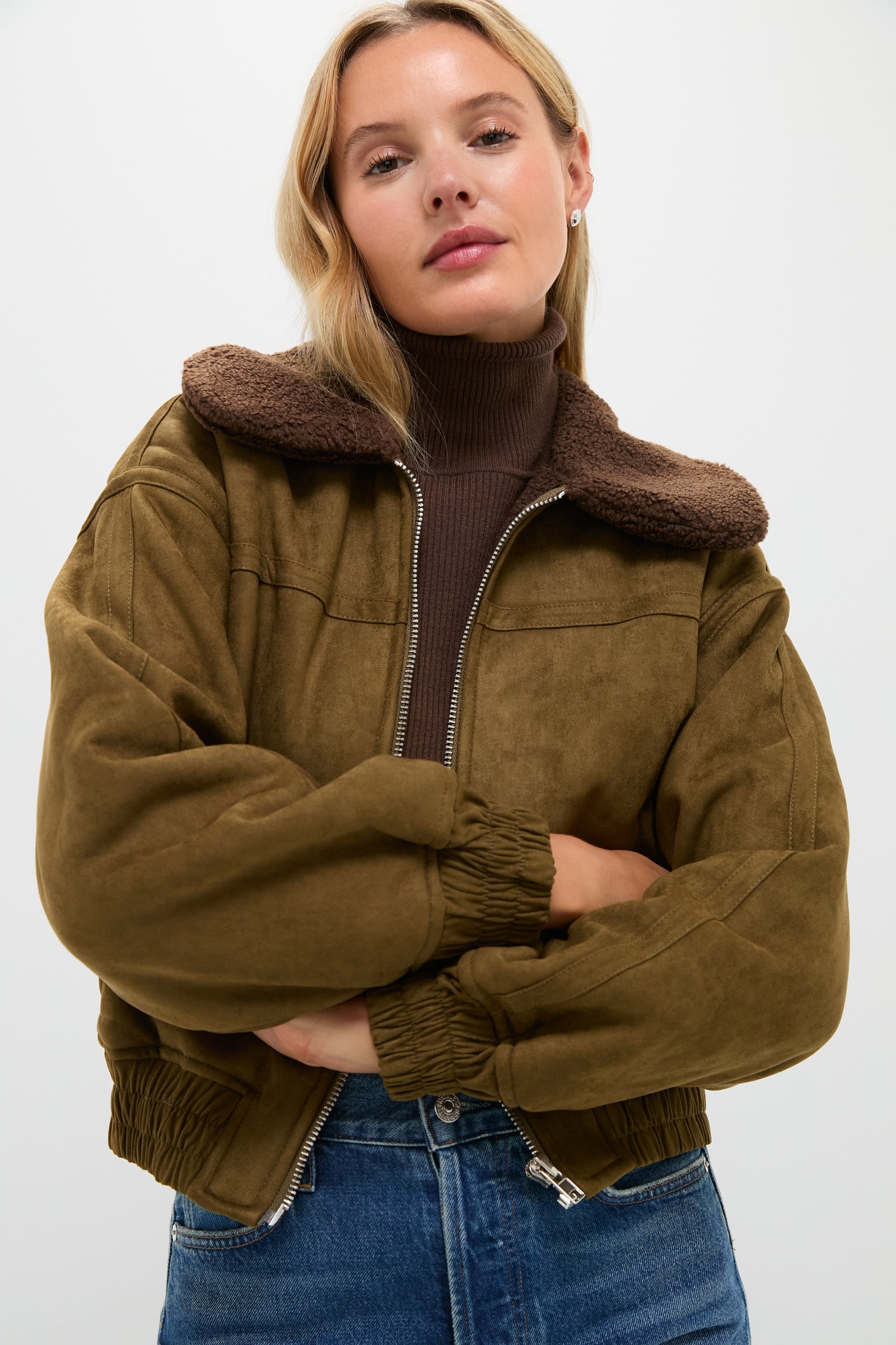 Olive Fur Collar Coat