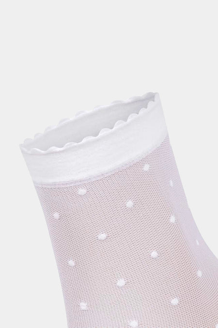 White Sheer Polka Dot Socks