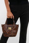 Leopard Pony Hair Mini Market Tote