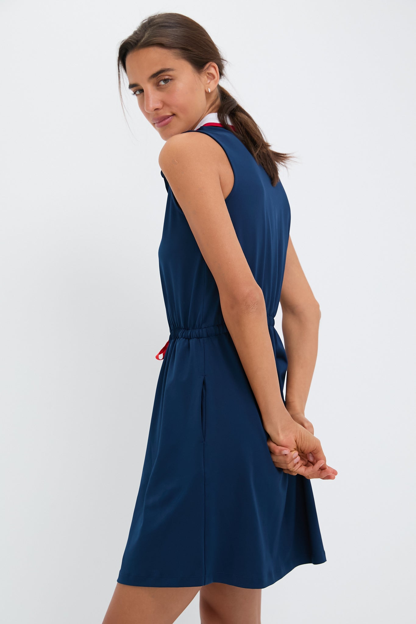 Navy Sleeveless Performance Jersey Alcott Golf Dress