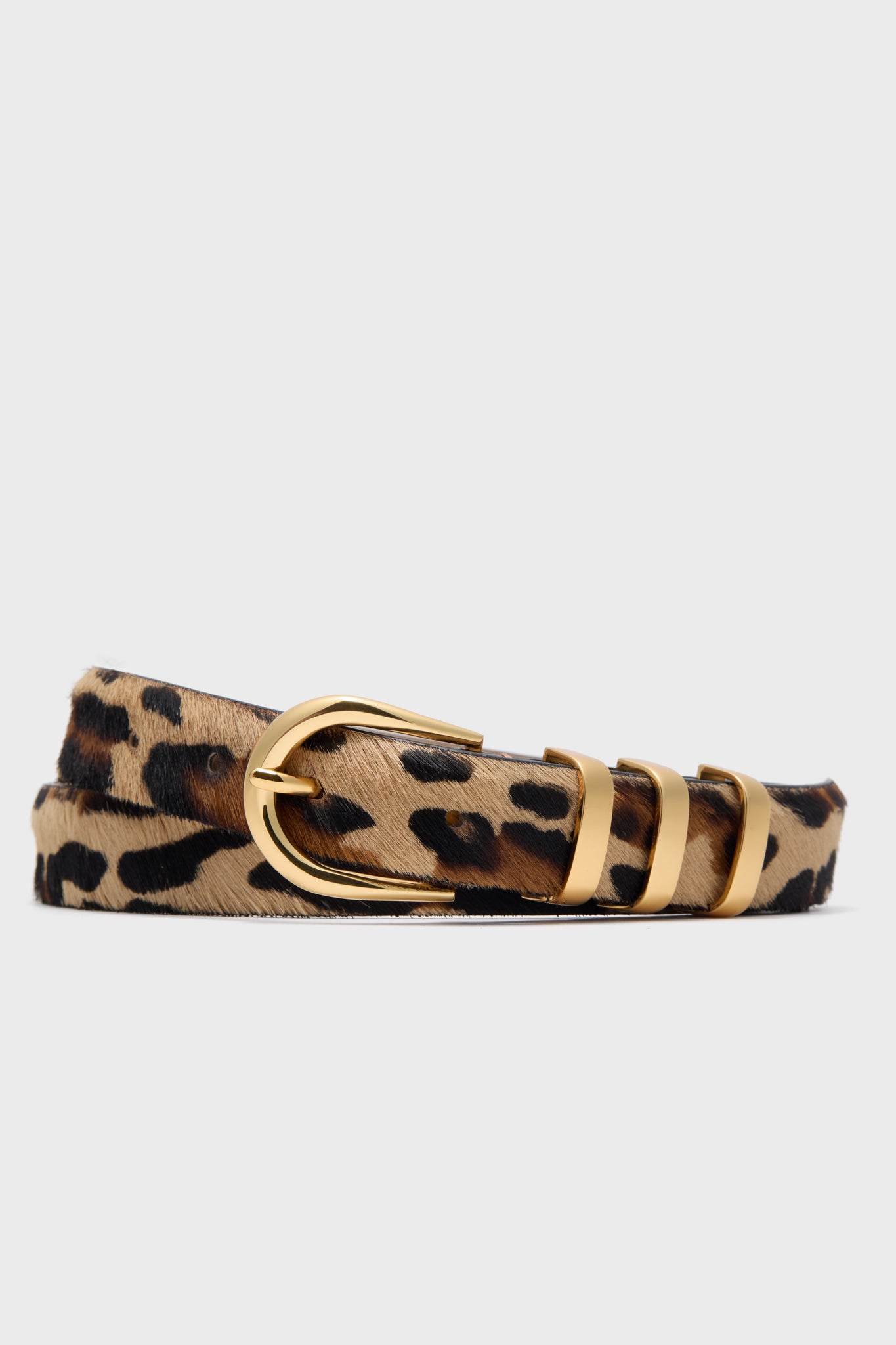 NEW B-LOW THE BELT women\'s kad calf-hair leather belt in leopard gold Buy Leopard Calf Hair Belt For Women Silver Buckle 2.0 Cm  main image 4