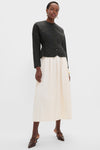 White Swan Soft Pleated Maxi Skirt