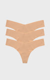 Beige Classic Thong 3 Pack