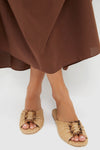 Larroude x Chloe Gosselin Natural Raffia Nova Flat Sandals