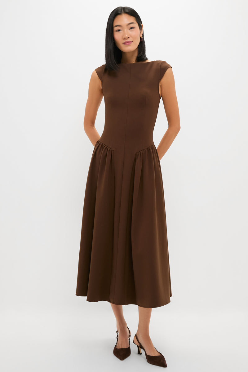 Chocolate Lysandra A Line Midi Dress