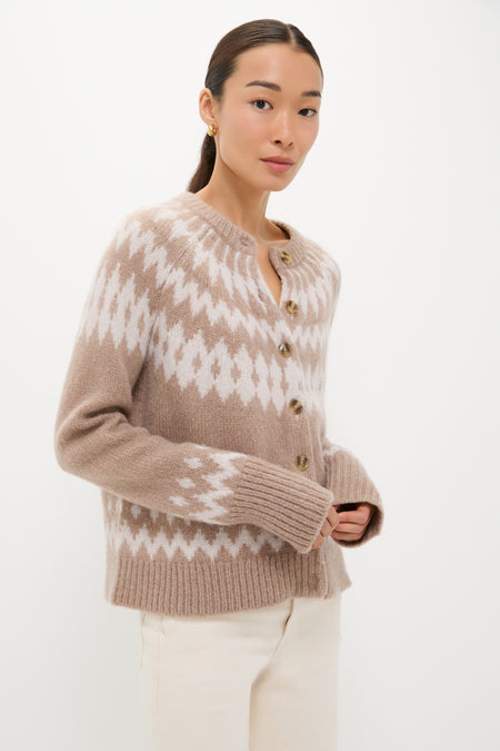 Brown and Gray Marlow Fair Isle Cardigan
