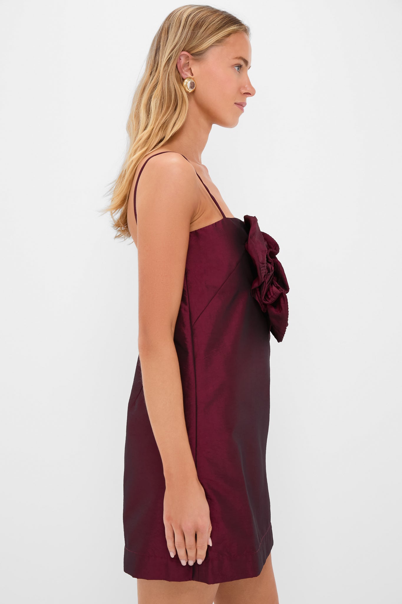 Burgundy Noche de Ti Embellished Mini Dress