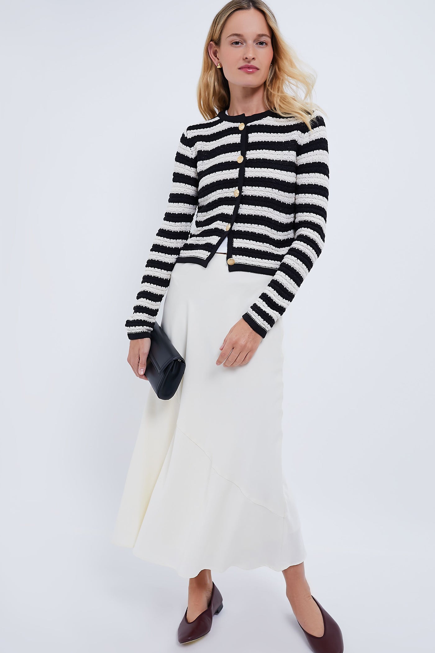 Black and White Striped Cardigan | Moon River Black and White Striped Cardigan | Moon River