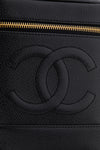 CHANEL Black Coco Mark Hand Vanity Bag