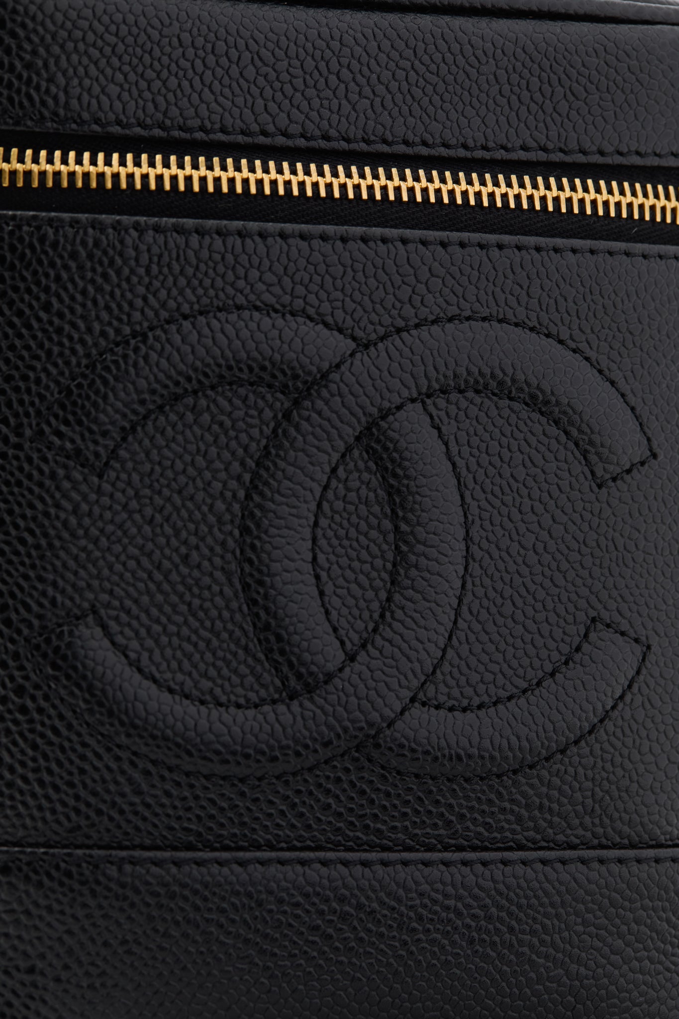 CHANEL Black Coco Mark Hand Vanity Bag
