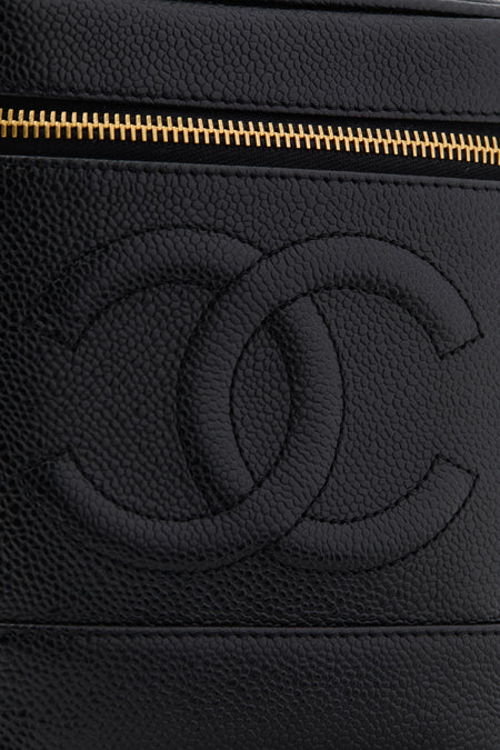 CHANEL Black Coco Mark Hand Vanity Bag