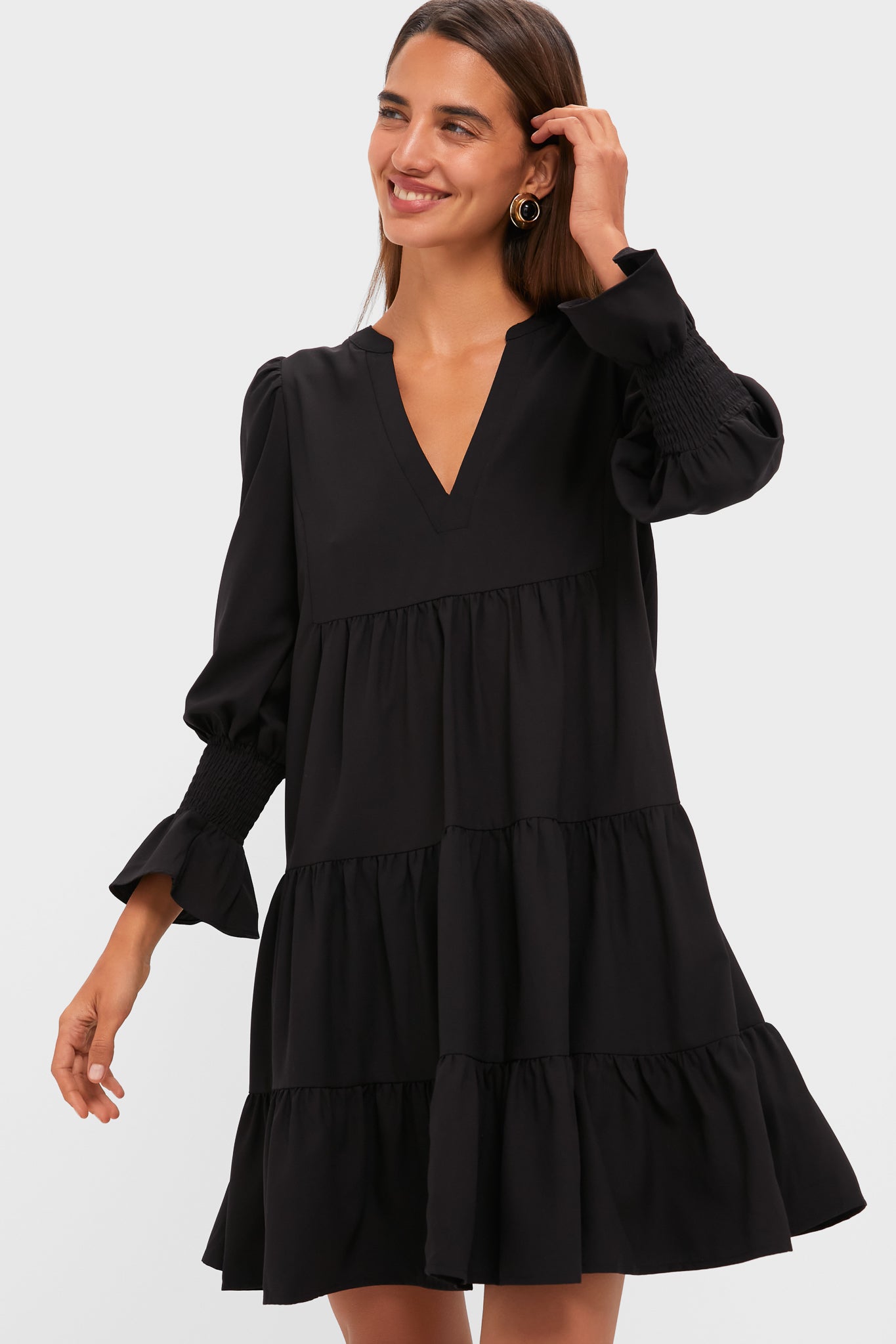 black mini ribbed dress Rihoas Ruffle Sweater for Women, / L Color:Custom Color (Special Instructions for Seller） monochromatic look NPU-Kriz-202533 Short Cocktail Dresses |