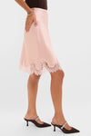Light Pink Satin Mischa Slip Mini Skirt