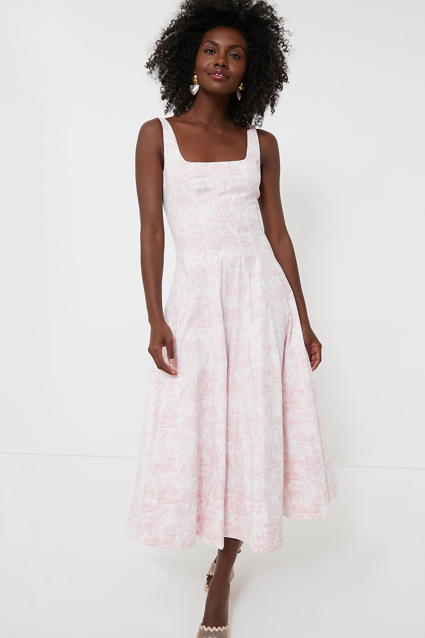 Cherry Blossom Toile Wells Dress | STAUD