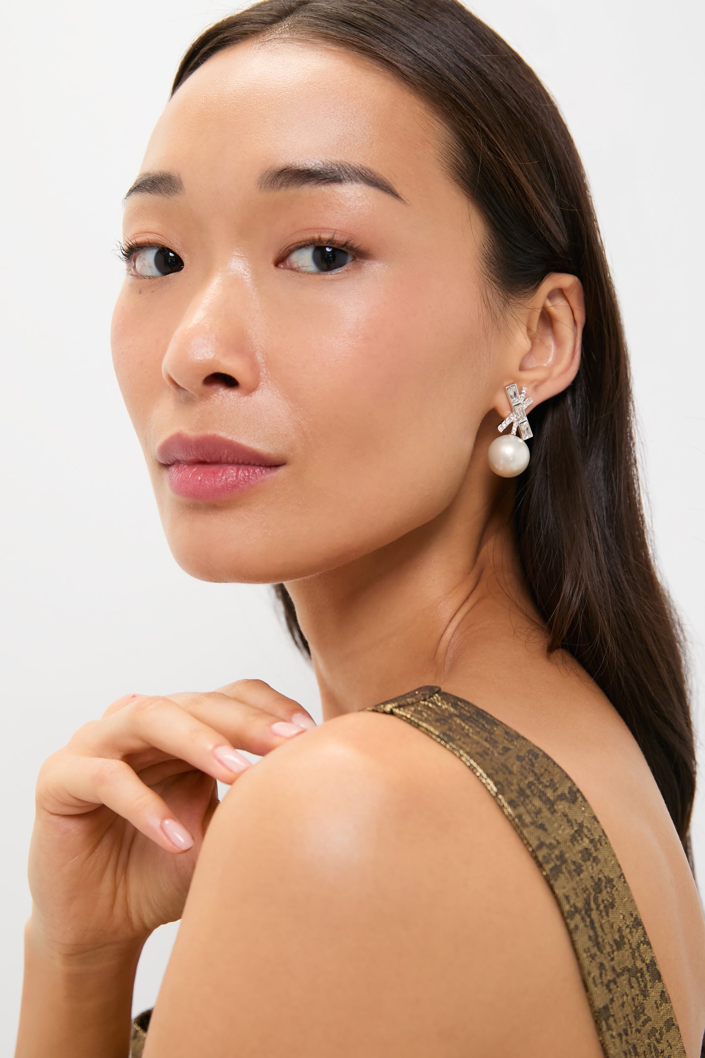 Pearl and Crystal Renee Earrings