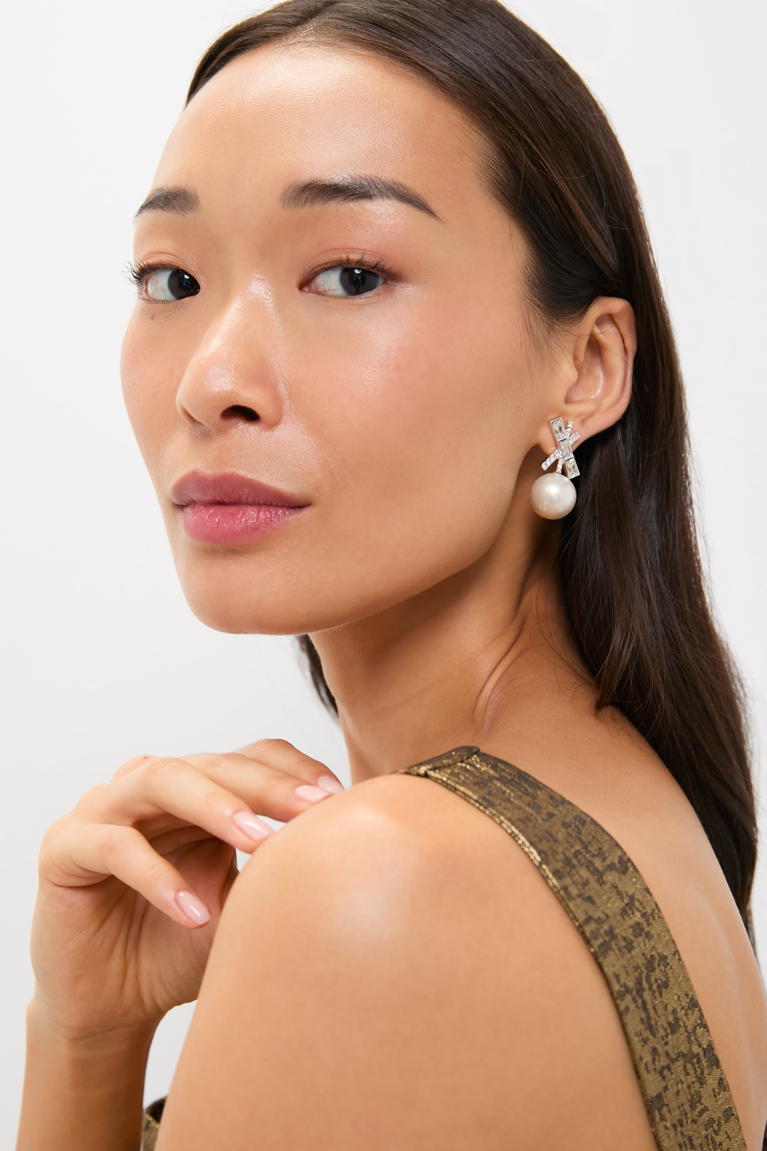 Pearl and Crystal Renee Earrings