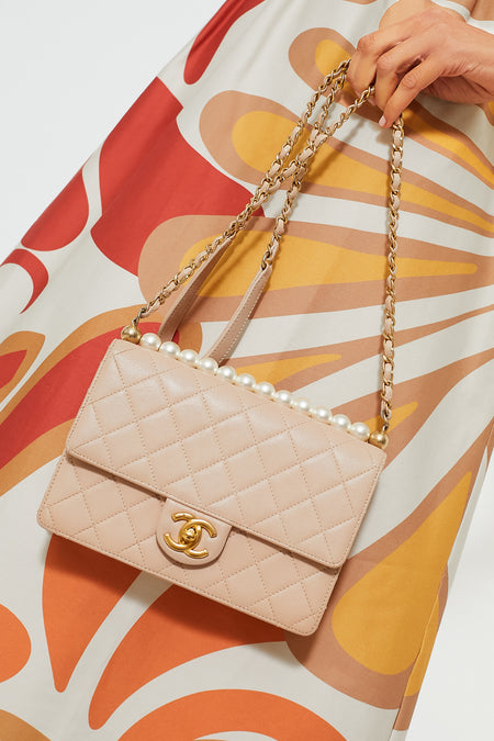 CHANEL Pink Pearl Wallet On Chain