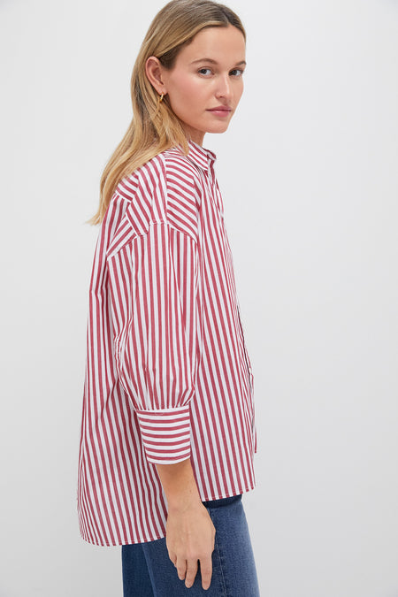 Red Stripe Adair Boyfriend Shirt
