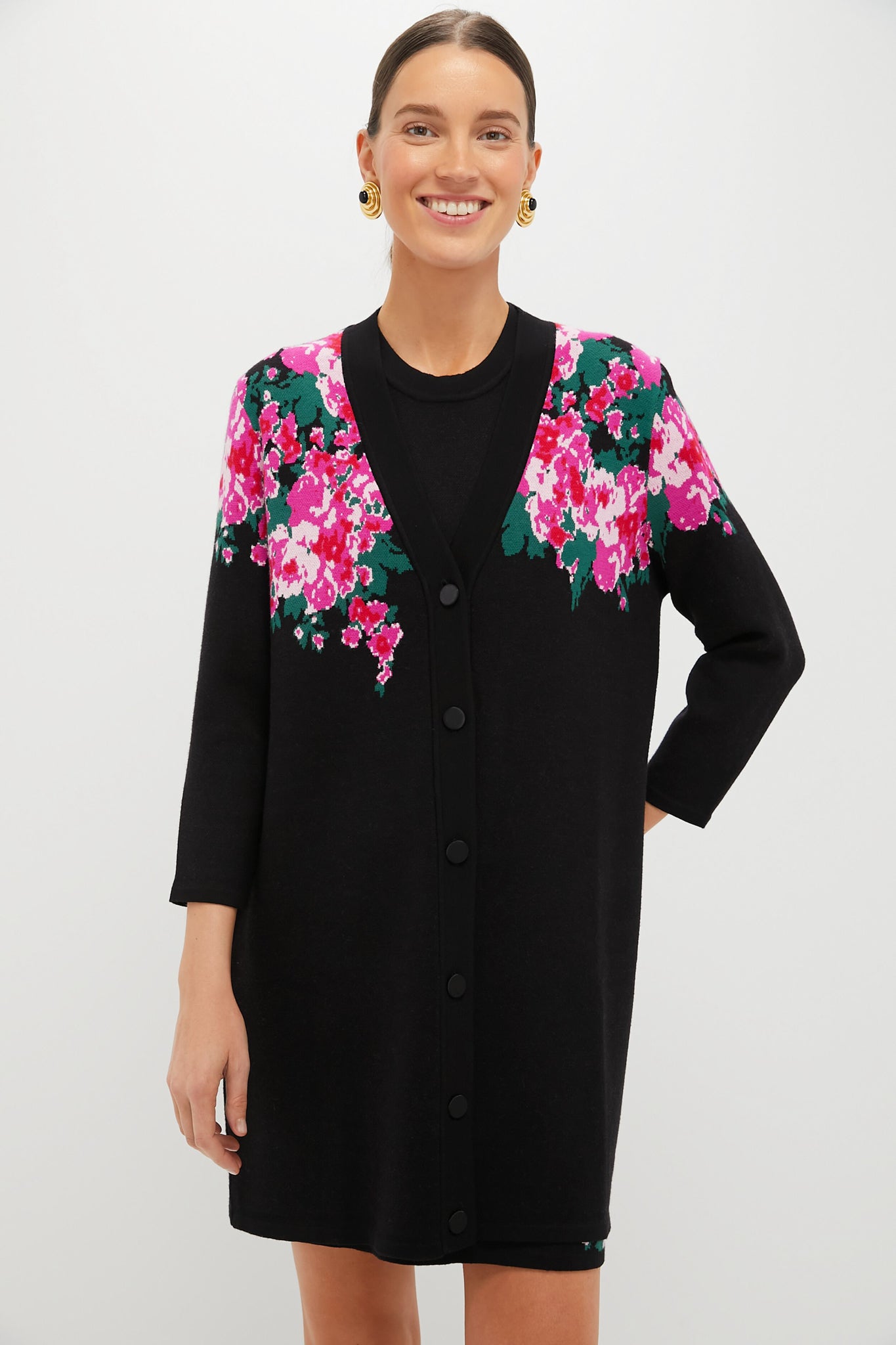 Climbing Roses Knit Jacquard Liv Cardigan | Tuckernuck