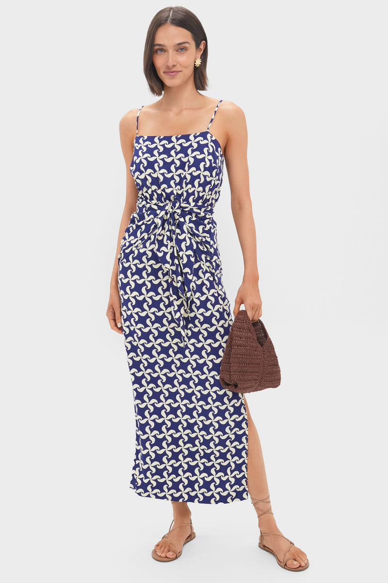 Pinwheel Print Maxi Dress