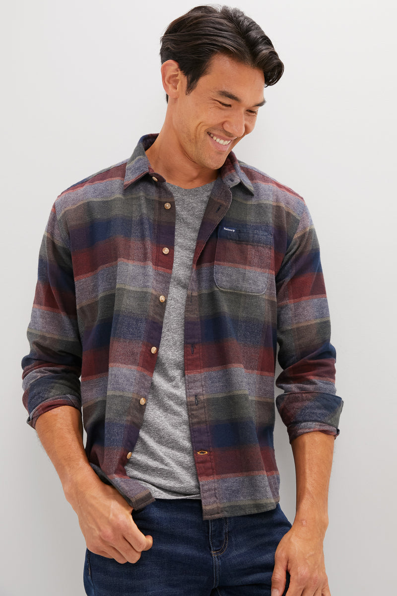 Navy Copswell Relaxed Checked Shirt