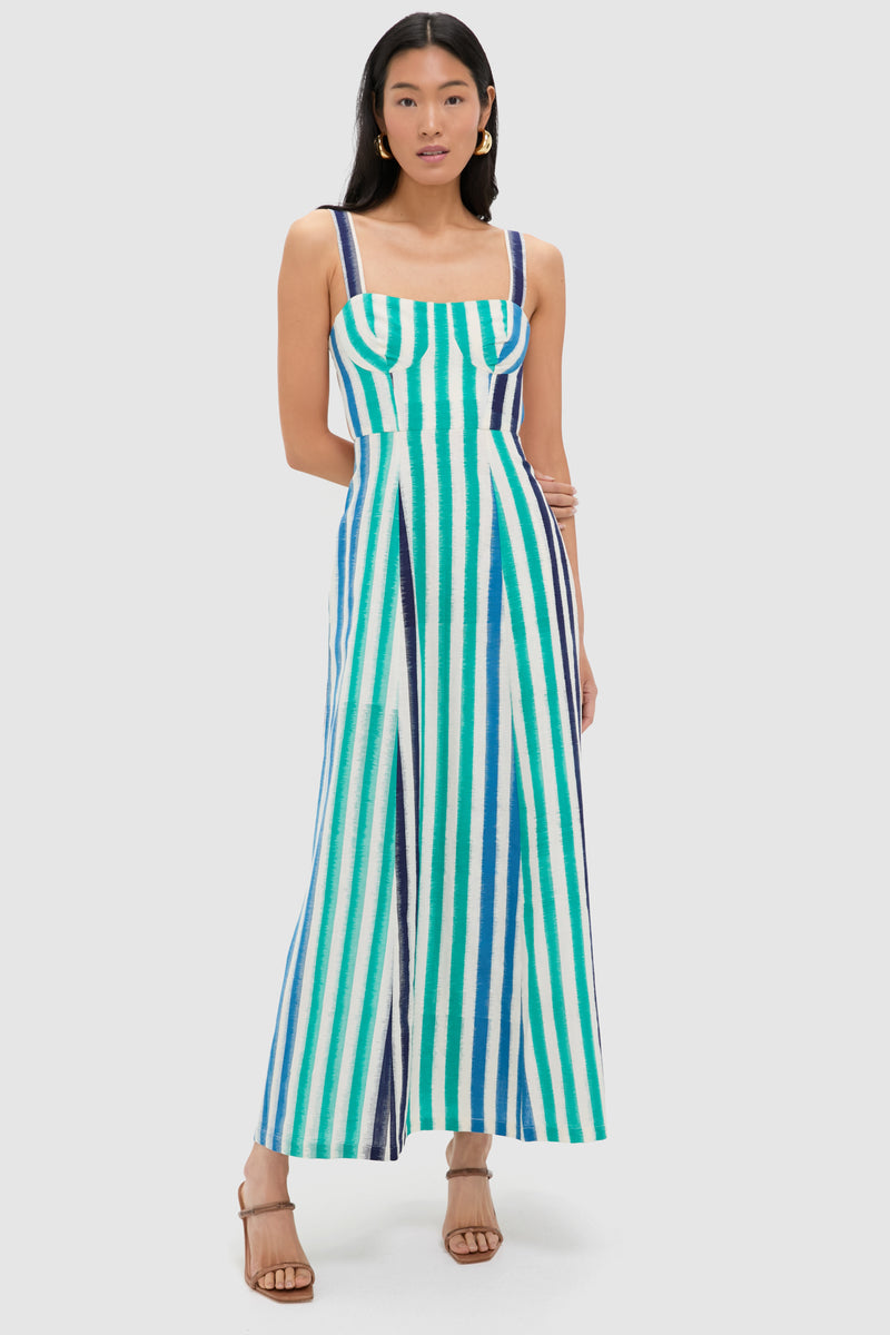 Ocean Ikat Stripes Azzurra Dress