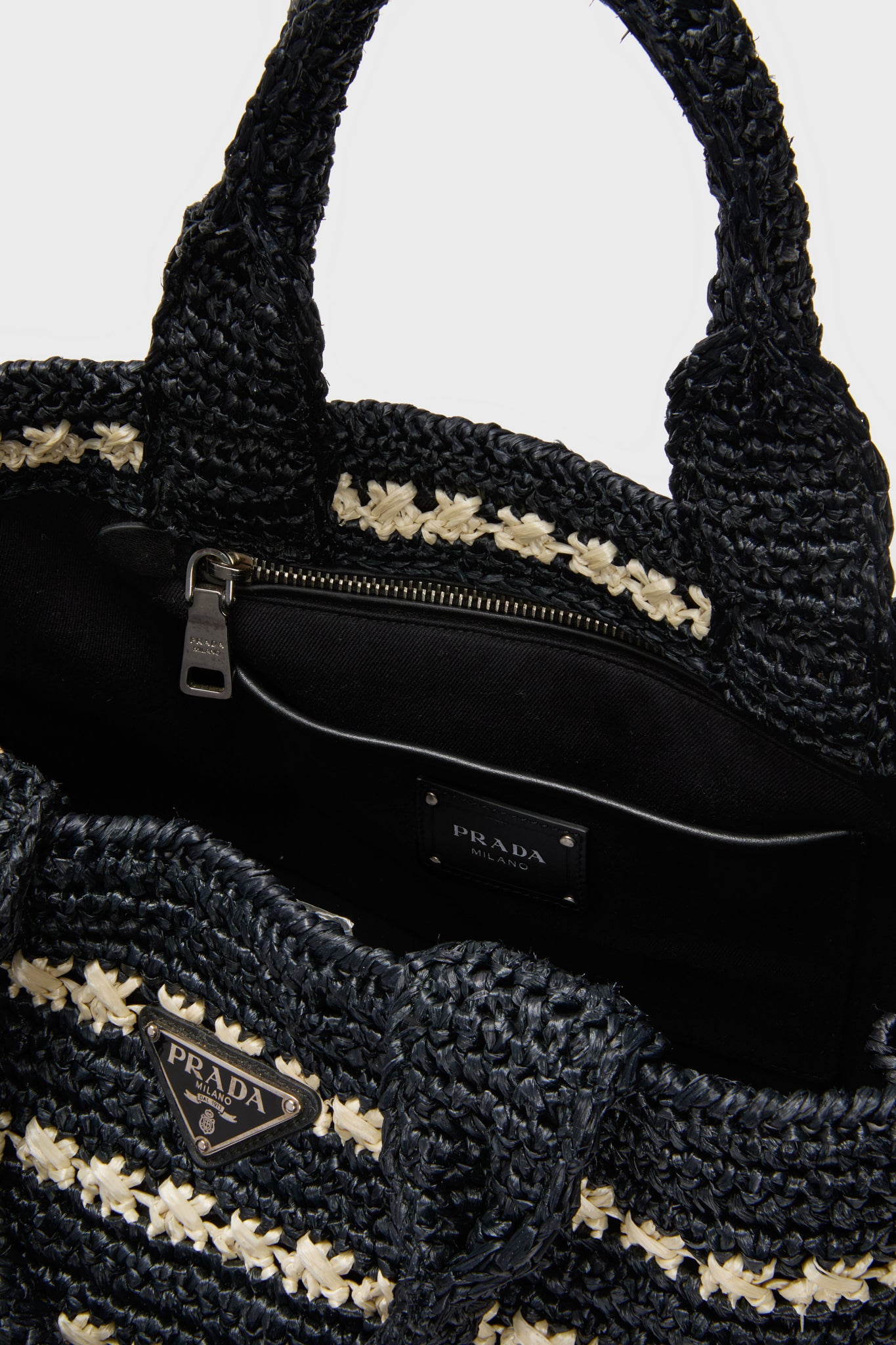PRADA Raffia Canapa Tote