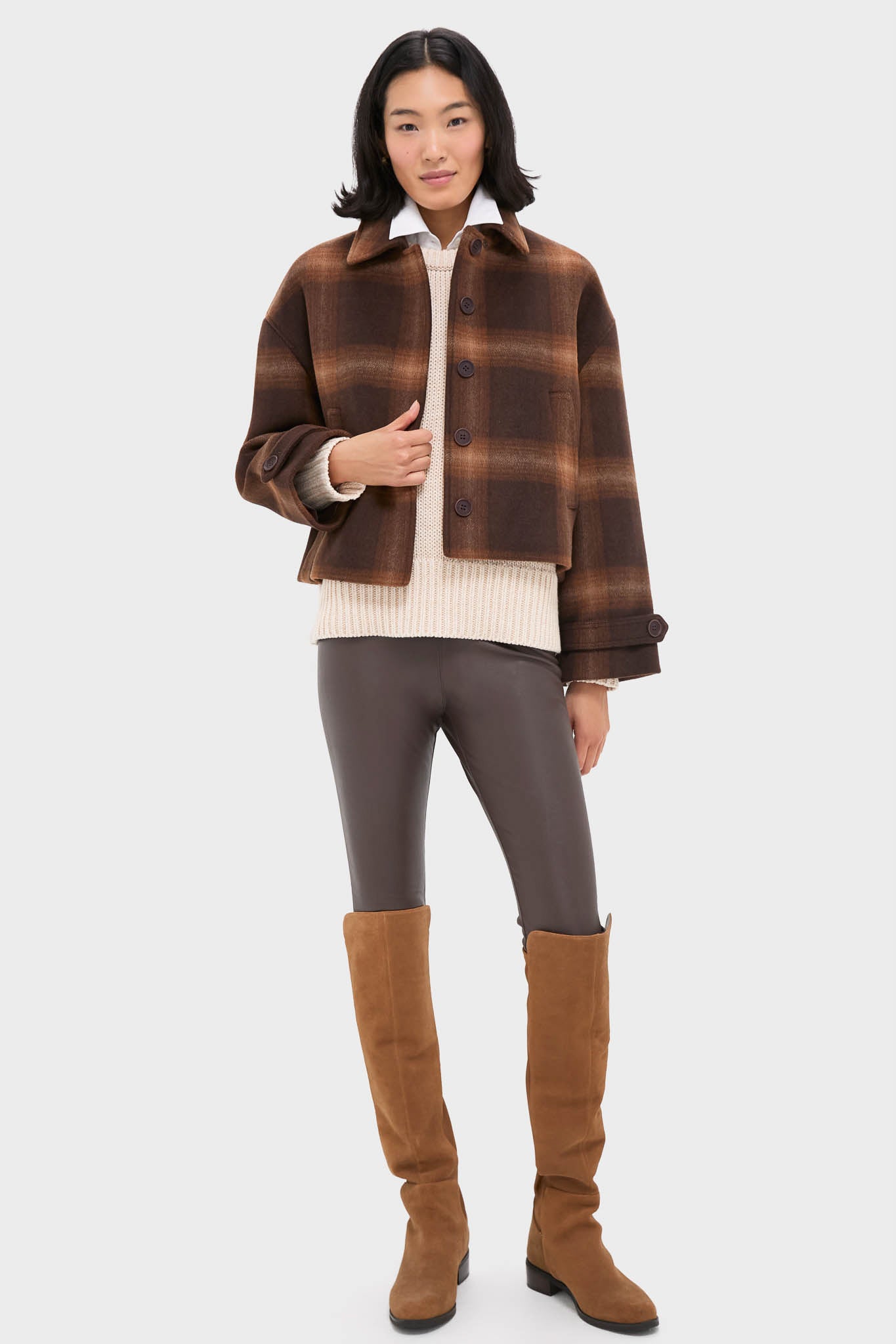 Chocolate Plaid Colby Jacket | SIMKHAI
