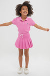 Little Girls Stretch Mesh A-Line Tennis Printed Skirt