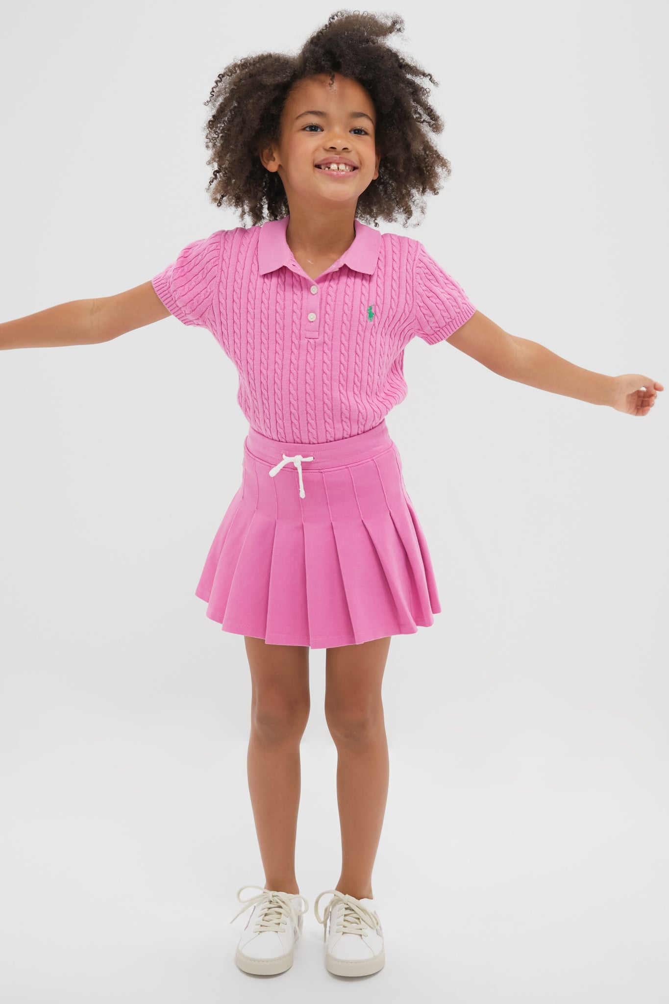 Little Girls Stretch Mesh A-Line Tennis Printed Skirt