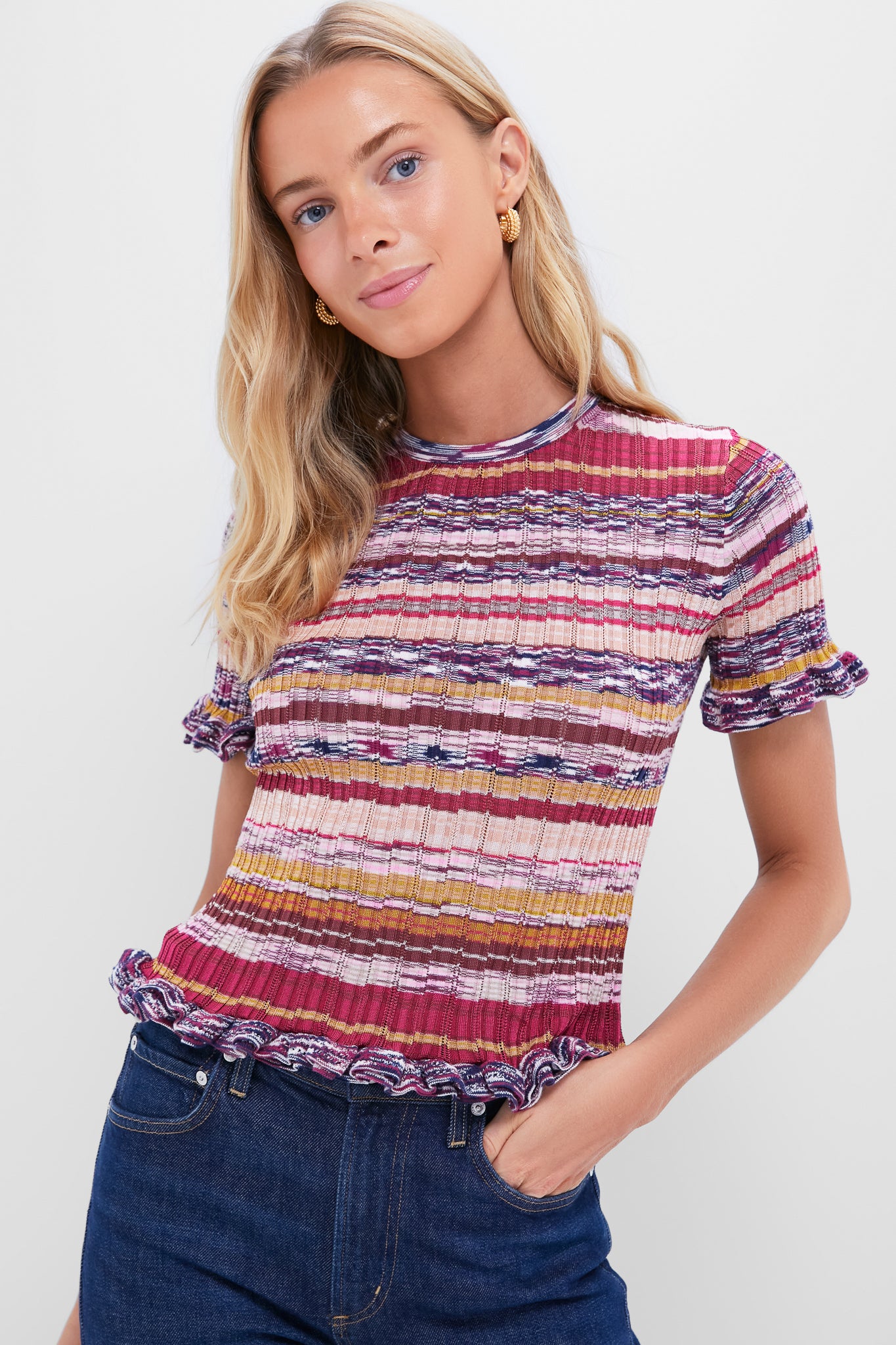Prism Miya Short Sleeve Knit Top | Ulla Johnson