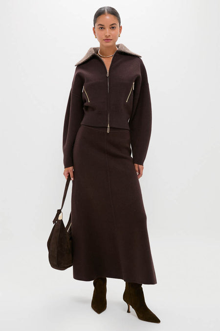 Chocolate Emmett Knit Maxi Skirt