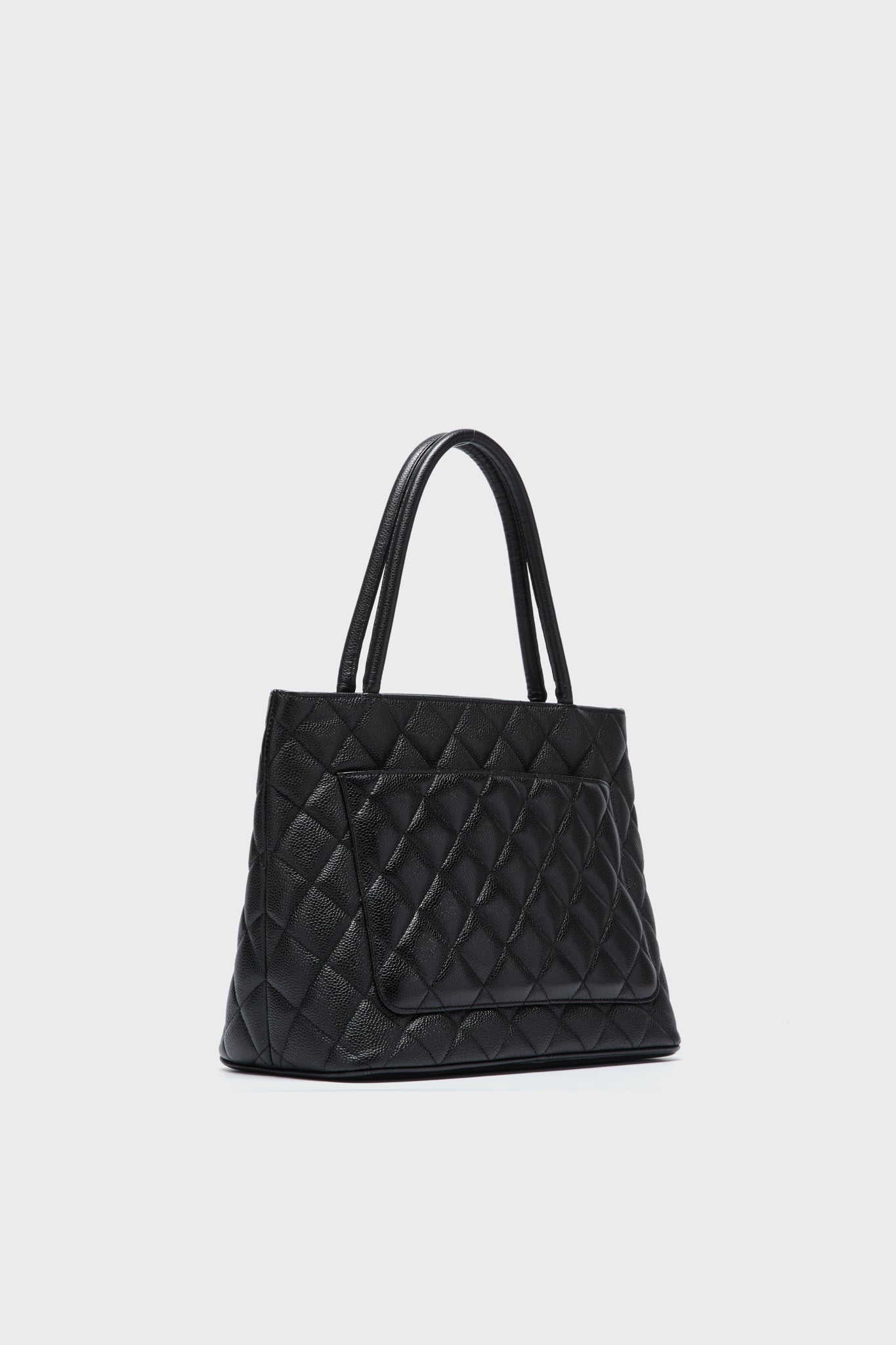 CHANEL Black Caviar Quilted Medallion Tote