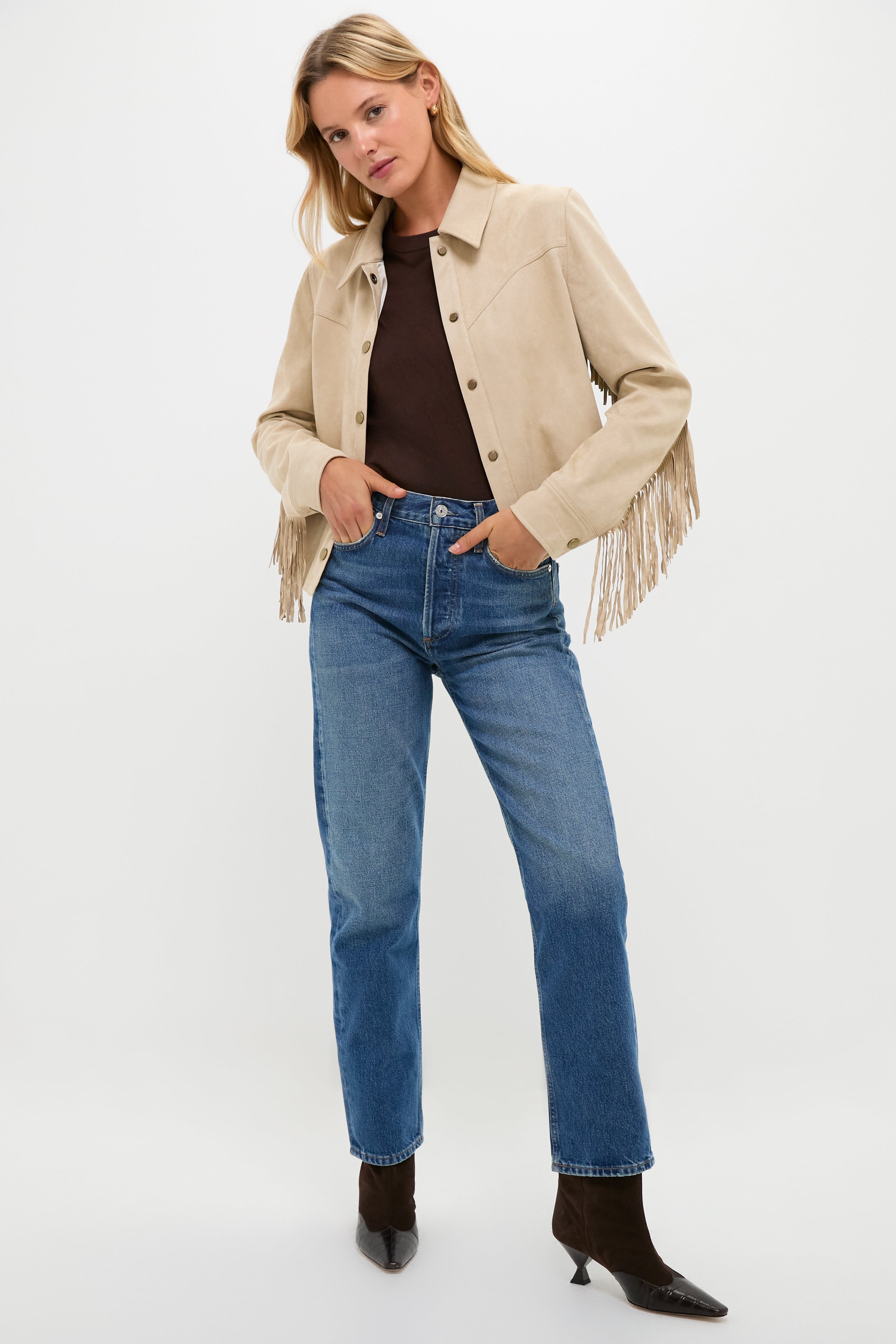 Biscotti Faux Suede Fringe Lauren Jacket | Hyacinth House