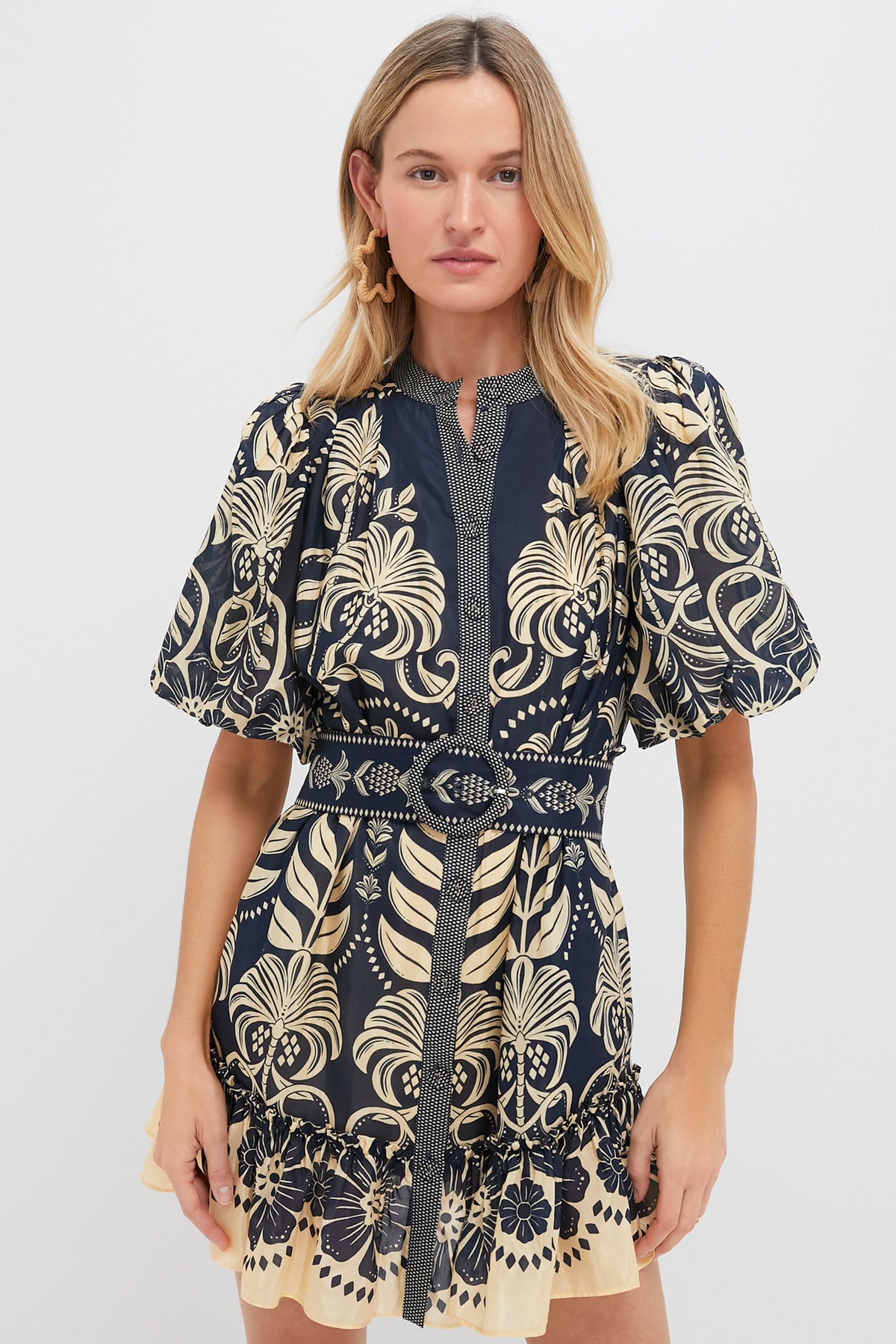 Blue Ainika Tropical Splendor Mini Dress | Farm Rio Blue Ainika Tropical Splendor Mini Dress | Farm Rio