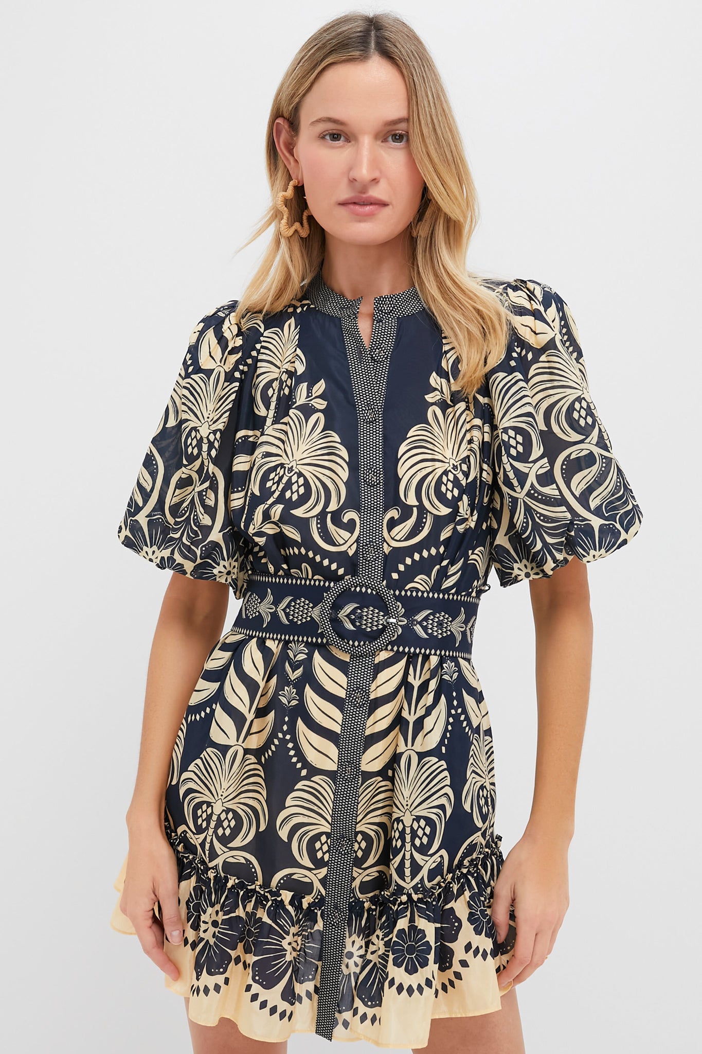 Blue Ainika Tropical Splendor Mini Dress | Farm Rio Blue Ainika Tropical Splendor Mini Dress | Farm Rio