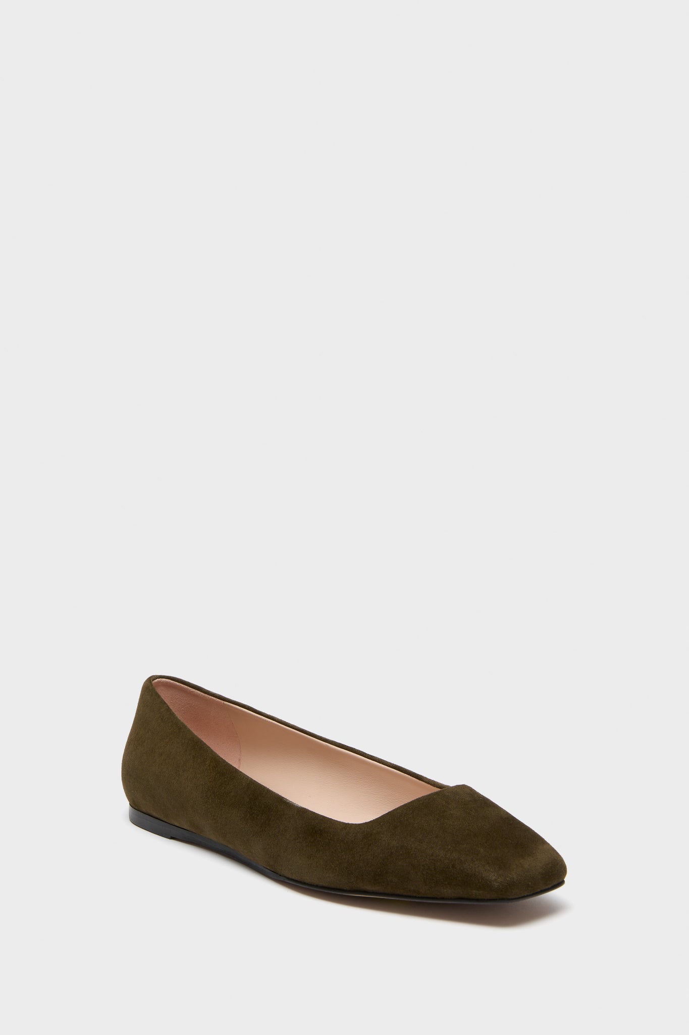 Dark Olive Suede Nadia Flats