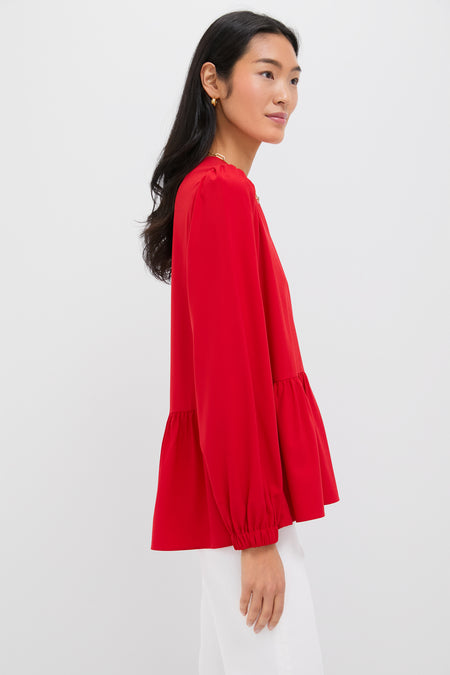 Red Carlota Peplum Blouse