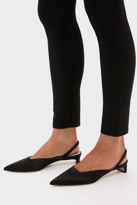 Black Satin Kaori Kitten Heels