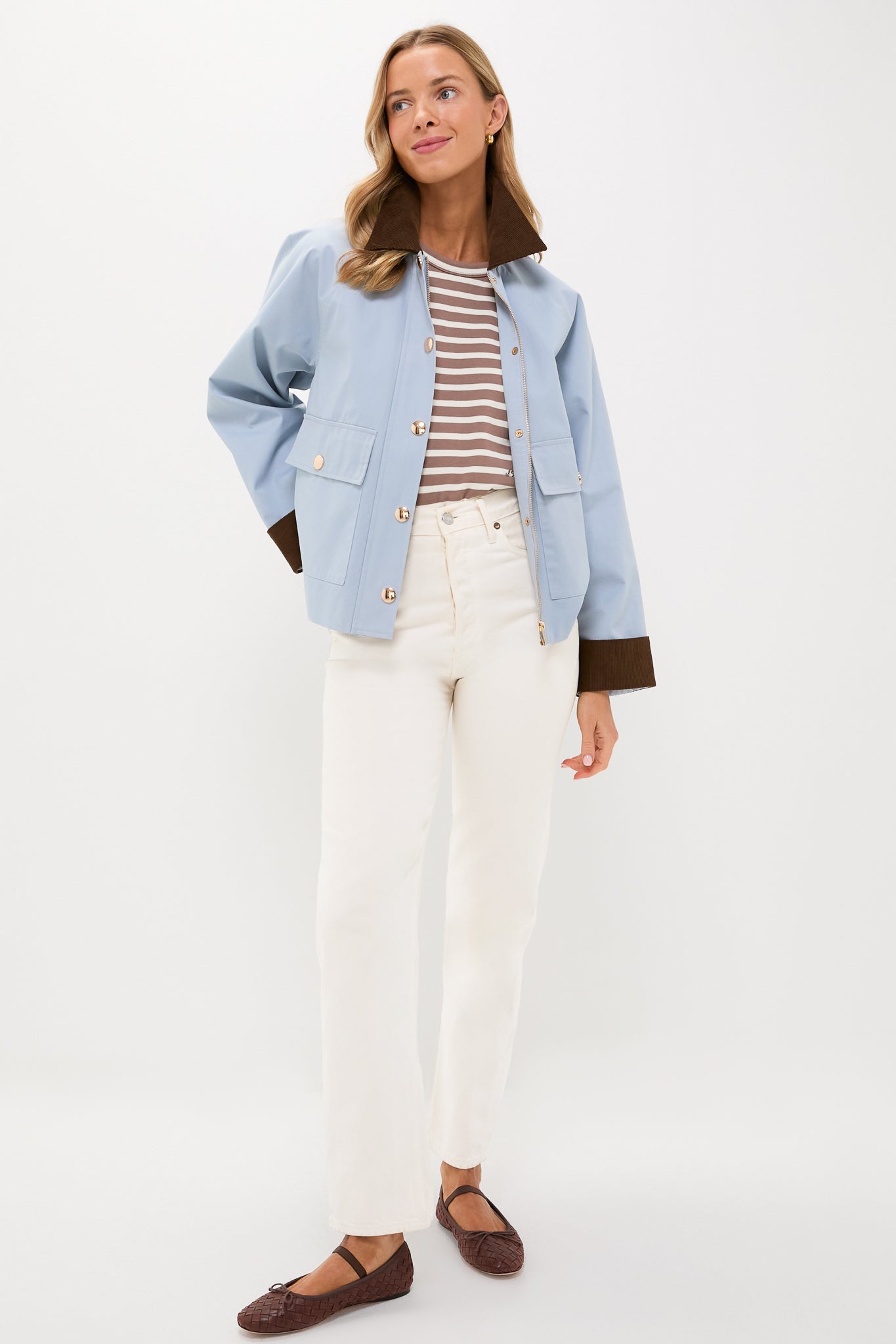 Ice Blue & Chocolate Liam Chore Jacket | Hyacinth House