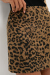 Leopard Brushed Wool Meg Mini Skirt