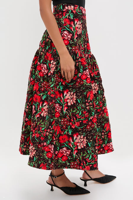 Holiday Floral Remy Skirt