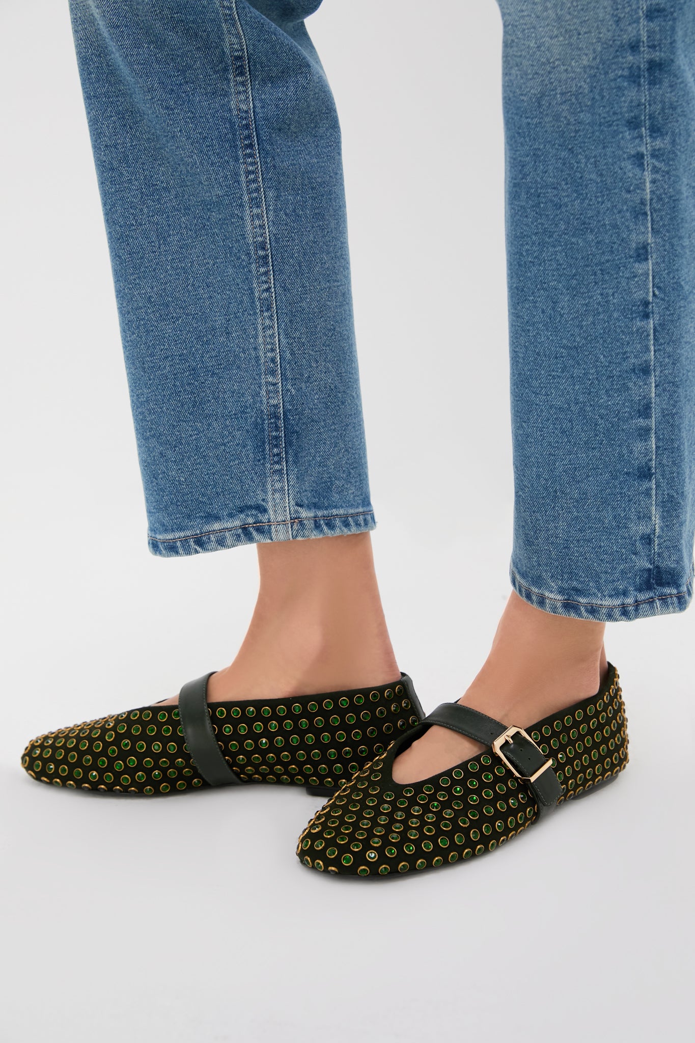 Garden Green Eliza Shine Flats