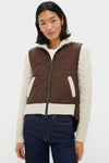 Mocha and Heathered Sand Patra Mixed Media Jacket