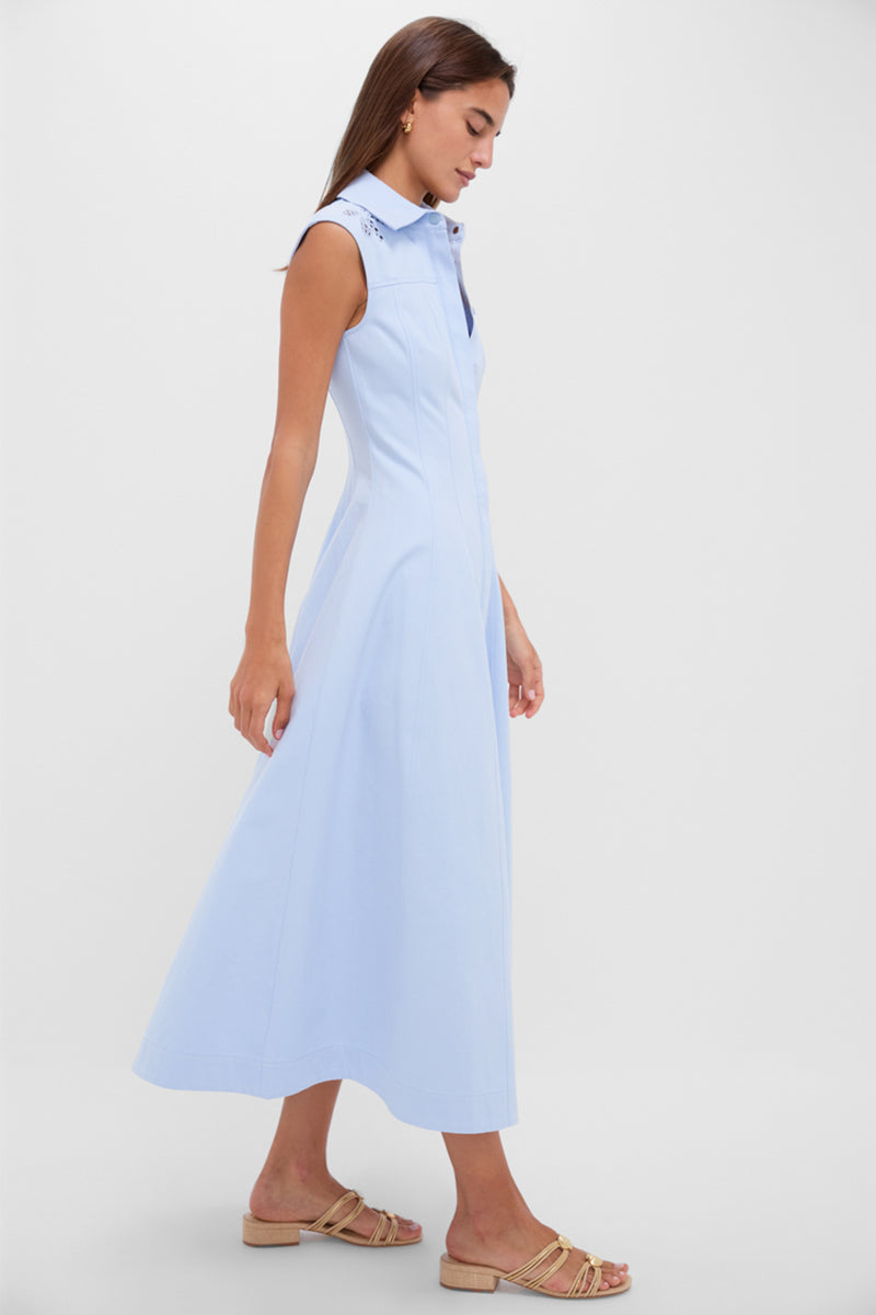 Mist Blue Franca Midi Dress