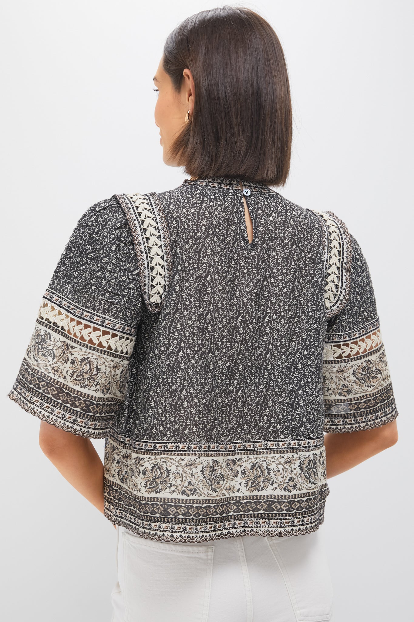 Multi Palma Print Short Sleeve Top