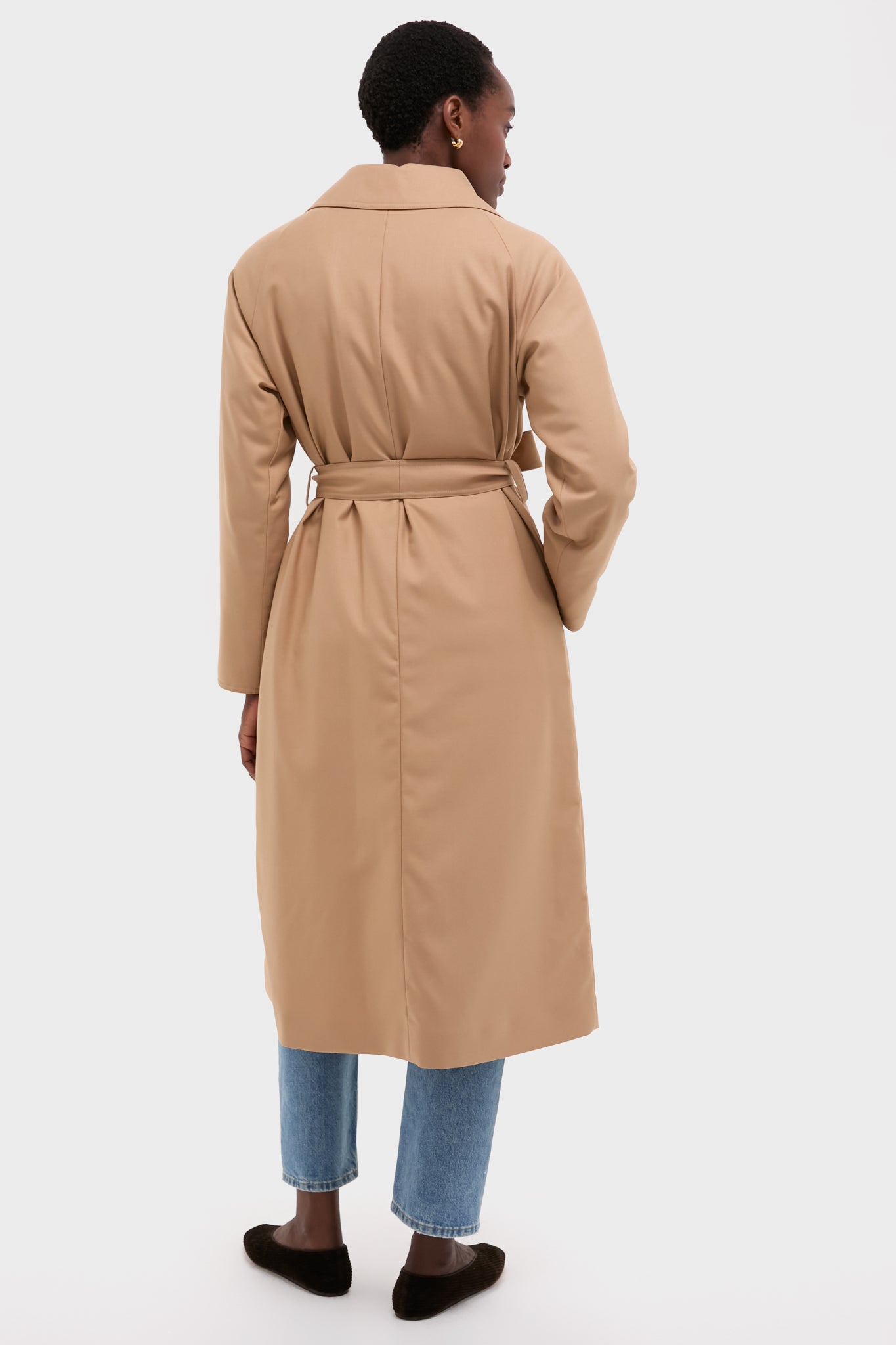 美品 YOKE NYLON COVERED TRENCH COAT ベージュ 2 Cammello Fluid Wool and Nylon Ultralight Belted Reversible Trench