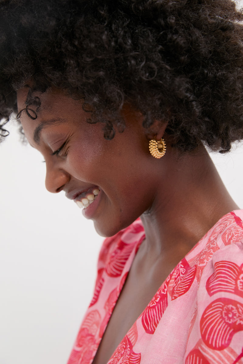 Gold Baya Medium Hoop Earrings